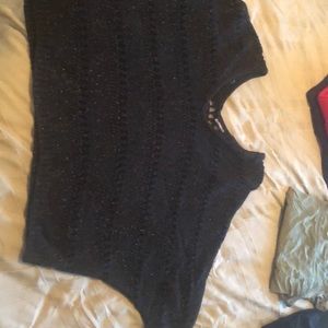 Black sparkly crop express sweater